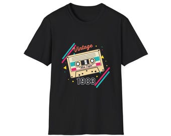 Vintage Cassette 1983 T-Shirt | Retro 80s Tape Graphic