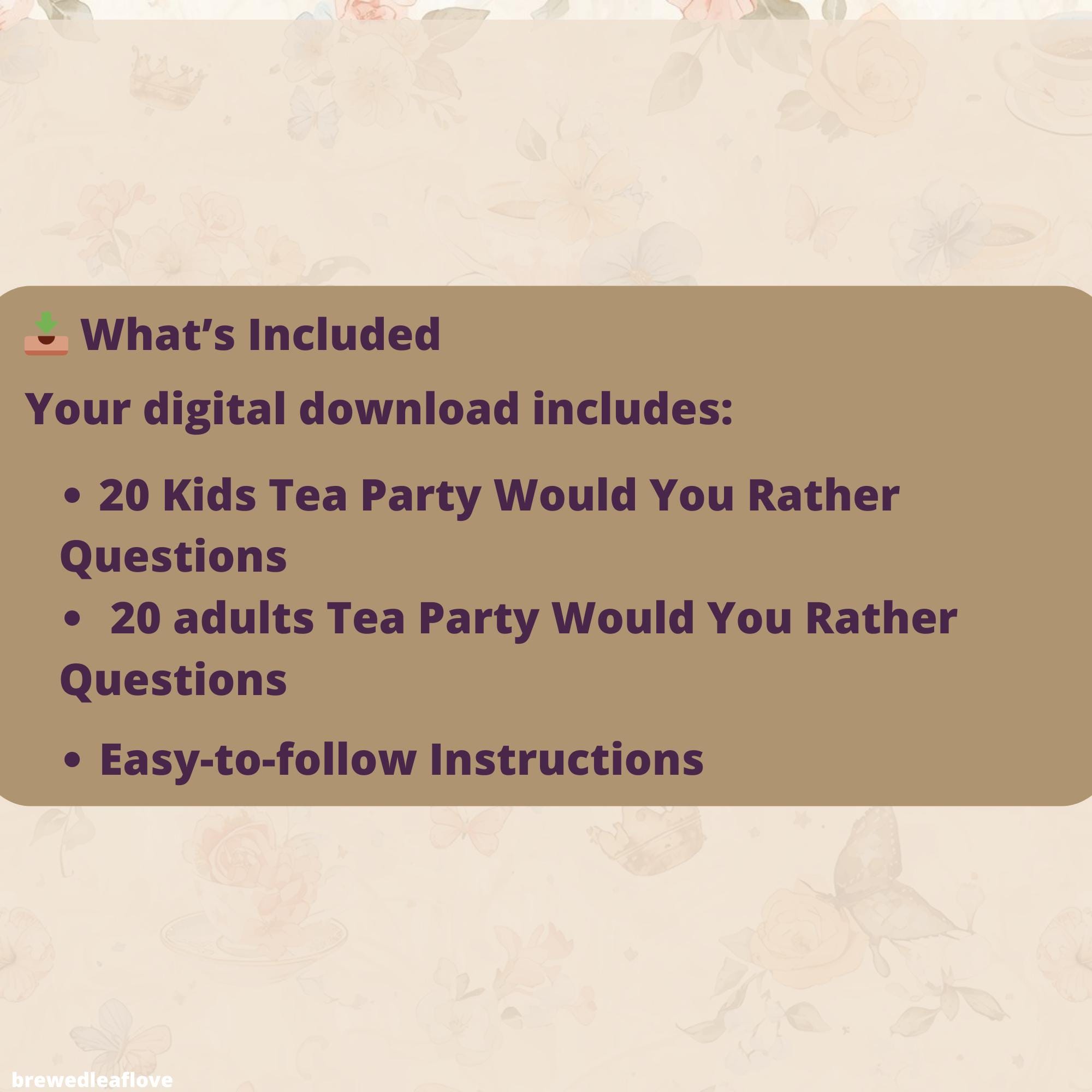 Tea Party Would You Rather Game Printable | Kids & Adults Questions ...