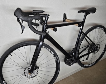 Wall Bike Rack: Handmade Wooden Bicycle Mount Set