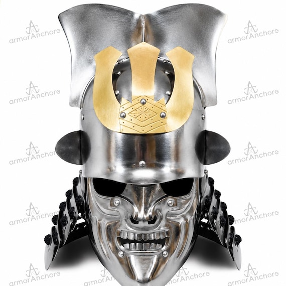 Handmade Steel Samurai Helmet | Japanese Kabuto Armor, LARP