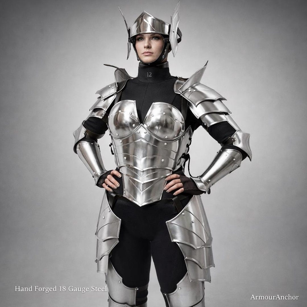 Lady's Full Suit of Armor – 18 Gauge Steel Fantasy Knight Cosplay (LARP ...