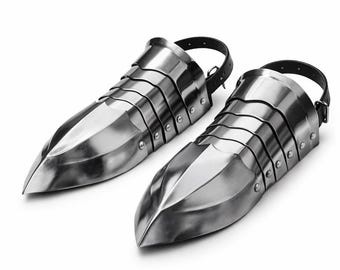 Medieval Steel Sabatons | 18 Gauge LARP Cosplay Armor Shoes