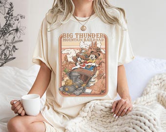 Vintage Big Thunder Mountain Railroad Mickey & Friends T-Shirt, Disney Frontierland Ride Shirt, Disney Roller Coaster Tee, Disneyland Family