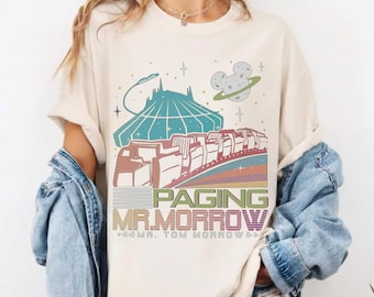 Paging Mr Morrow Comfort Colors T-Shirt, Space Mountain Tee, Tomorrowland T-shirt, Magic Kingdom Peoplemover Shirt, Disney Trip Gift