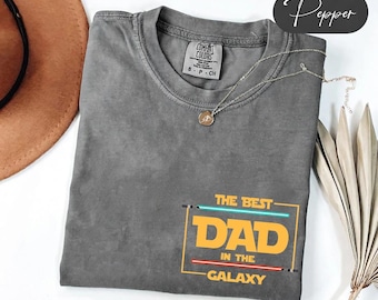 Camiseta Disney Star Wars Dad Comfort Colors, Camiseta El Mejor Papá de la Galaxia, Camiseta de Regalo para el Día del Padre, Conjunto Magic Kingdom, Regalo Retro Disney