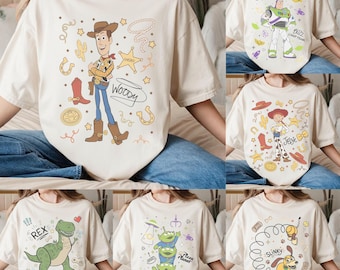 Camisetas familiares a juego de Toy Story, camiseta de Woody, Buzz Lightyear, Jessie, Rex, Alien y Slinky Dog, camiseta grupal de Disney Pixar, conjunto familiar para viaje a Disney.