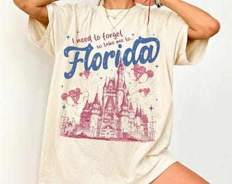 Comfort Colors Florida Cinderella Castle Shirt, I Need To Forget So Take Me To Florida Shirt, Magical Theme Park Tee, Ttpd Inspired Disney