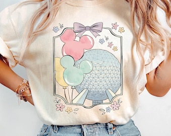 Camiseta de Disney Epcot con lazo retro Comfort Colors, camisetas de viaje a Disney, camiseta Epcot World Tour 1982, camisetas familiares a juego de Disneyworld