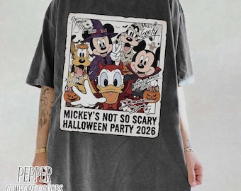 Vintage Mickey and Friends Halloween Comfort Colors Shirt, Mickey's Not So Scary Halloween Party 2026 Shirt, WDW Disneyland Halloween Shirt