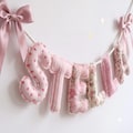 Personalized Baby Name Banner, Stuffed Fabric Letters, Pastel Nursery Wall Decor product logo