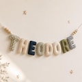 Baby Boy Name Garland, Personalized Fabric Bunting, Gingham Letter Banner, Nursery Wall Decor, Newborn Gift product logo