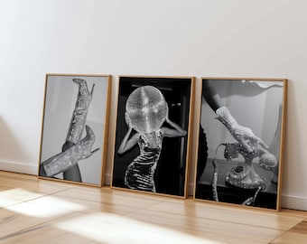 Fashion Photography Print Set: Black and White Glam Decor (Digital Download)
