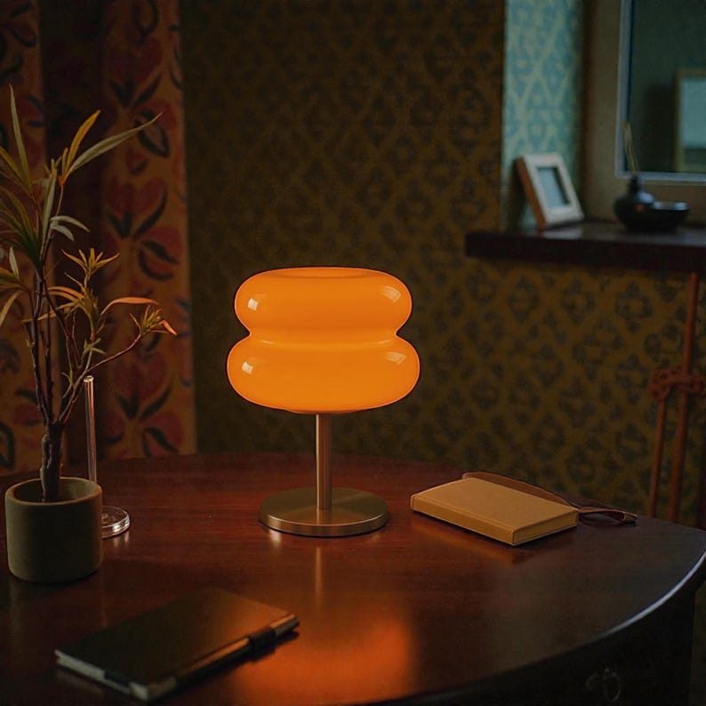 Lámpara de mesa de cristal moderna / Lámpara LED de noche Macaron