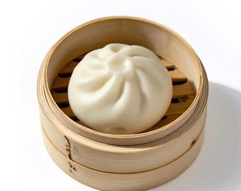 Niedliches gedämpftes Brötchen AirPod Case | Realistische chinesische Baozi Silikonhülle für AirPods Pro 1 2 3 Gen 4 | Lustige 3D Essen | Geschenk zum Geburtstag