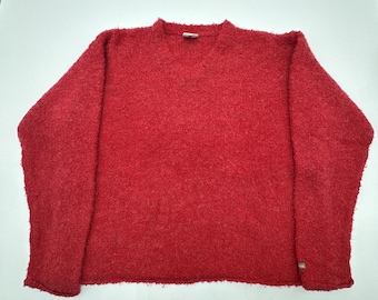 Vintage Columbia Wool Blend Pullover Red Sweater Women's Size Large RARE Cozy