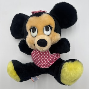 Peluche vintage de Minnie Mouse de Walt Disney, 24 cm, suave y hecho en Corea. imagen 1