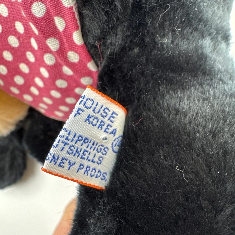 Peluche vintage de Minnie Mouse de Walt Disney, 24 cm, suave y hecho en Corea. imagen 3