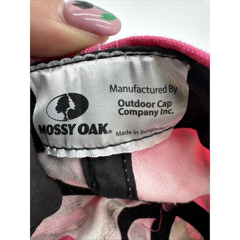 Mossy Oak Pink Camo Baseball Hat Cap Adjustable Embroidered Camouflage Y2K image 7