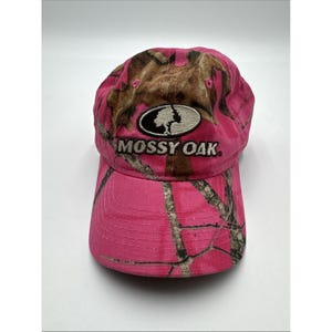 Mossy Oak Pink Camo Baseball Hat Cap Adjustable Embroidered Camouflage Y2K image 1
