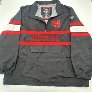 Men's Nebraska Cornhuskers Hooded Anorak Wind Jacket Pullover Windbreaker 2XL