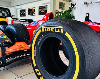 Pirelli Race Used Tyre – Authentic Formula Racing Tire for DIY Coffee Table  – Motorsport Memorabilia – Sim Racing Decor