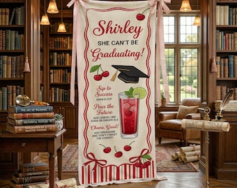 Personalized Cotton Linen Tapestry: Graduation Party Decoration Shirley Temple Theme