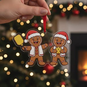 Personalized Gingerbread Ornament: Acrylic Holiday Cookies Decoration