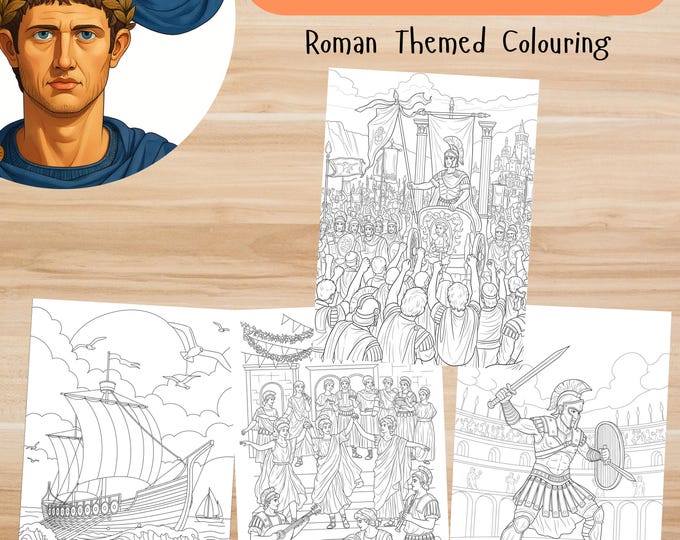 Roman Themed Colouring Pages for Adults Teens Kids Printable Ancient ...