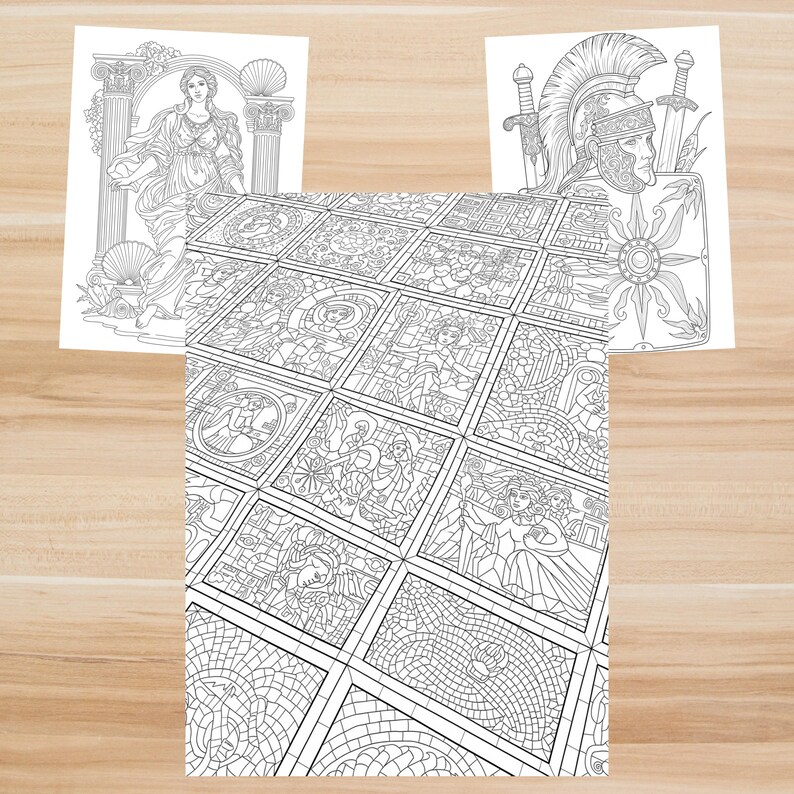 Roman Themed Colouring Pages for Adults Teens Kids Printable Ancient ...