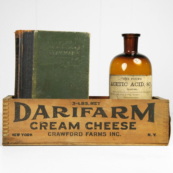 Vintage Wooden Dovetailed Cream Cheese Box - Darifarm