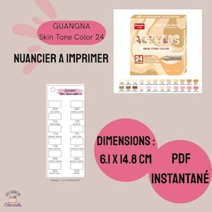Guangna Skin Tone Color Acrylic Marker Color Charts – (PDF)