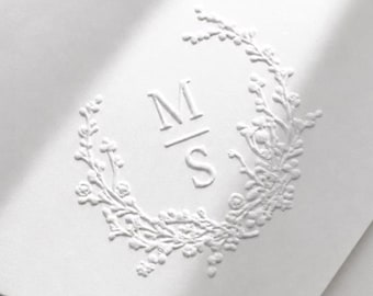 Wedding Envelope Embosser | Custom Last Name Embosser | Personalized Initial Monogram Embosser | Couples Names Logo | Embossing Stamp