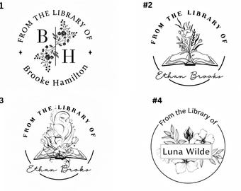 Custom Book Embosser From the Library of Custom Ex Libris Stamp Book Belongs To Book Stamp Bookplate  Reader & Book Lover Gift For Her
