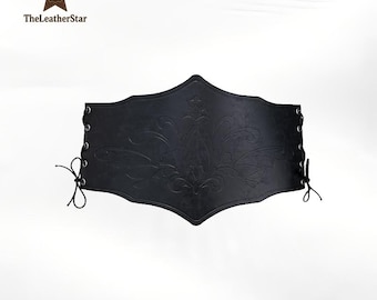 Women’s Faux Leather Corset Belt – Renaissance Waist Cincher for Ren Faire