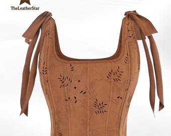 Renaissance-Inspired Floral Corset Top – Vintage Lace-Up Bustier for Women