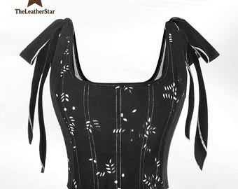 Women’s Overbust Corset Top – Vintage Lace-Up Renaissance Bustier Bodice