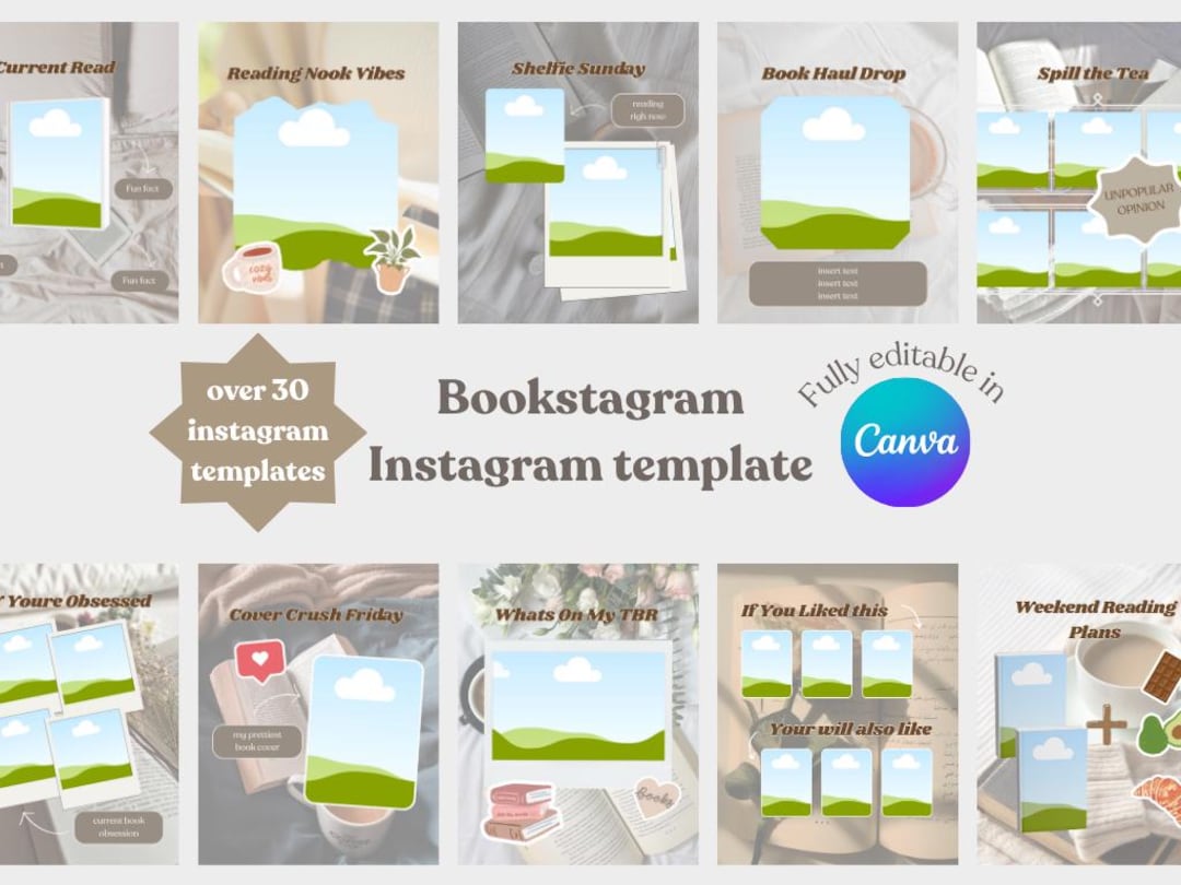 Canva Bookstagram Template | Instagram Posts for Book Lovers, Authors ...