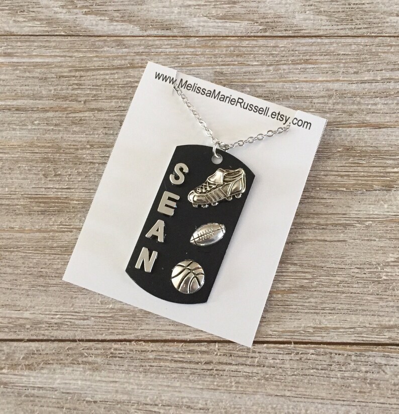Custom personalized Dog Tag Necklace sports graduation Etsy
