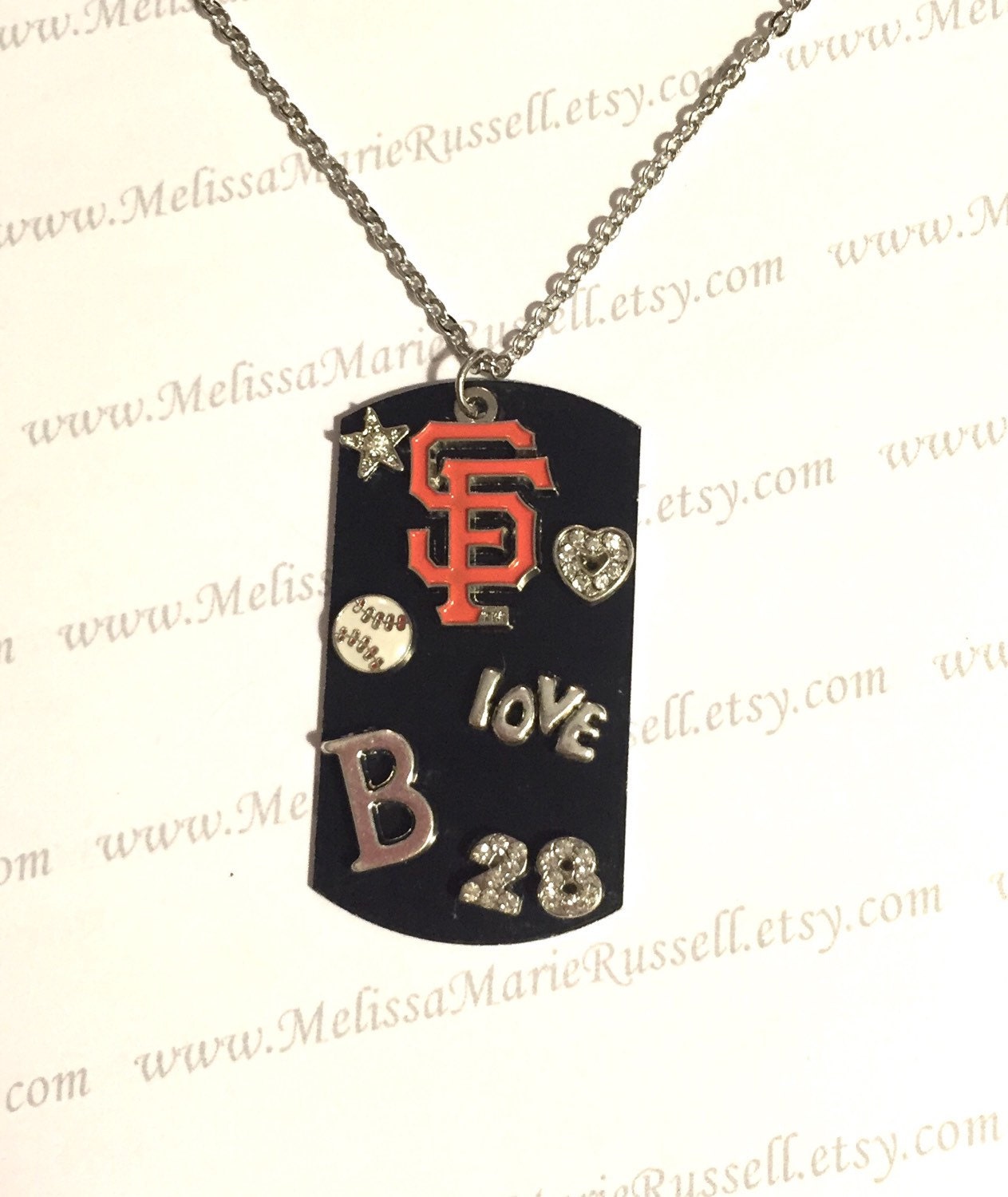 SALE San Francisco Giants Baseball Dog Tag Necklace Buster Etsy