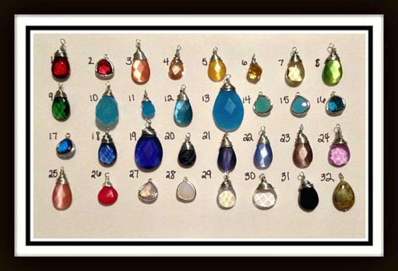 Create your own Silver Cascading Orchid Flowers Gem Lariat Necklace mom graduation handmade jewelry Choose from 32 different gems