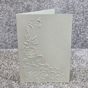 3D Embossed Ivory "Rose" Design Greeting Card – 5x7 Handmade Special Occasion Card