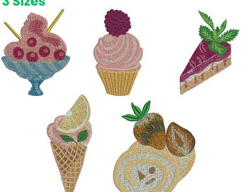 Cupcake Embroidery Design, Cake Embroidery, Ice Cream Embroidery, Set of Cupcake Embroidery, Birthday Embroidery, Machine Embroidery Design