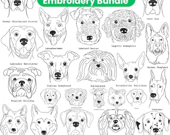 All Dog Breeds Embroidery Design, Dog line art Embroidery, Pet Embroidery, Dog Embroidery, Machine Embroidery Design
