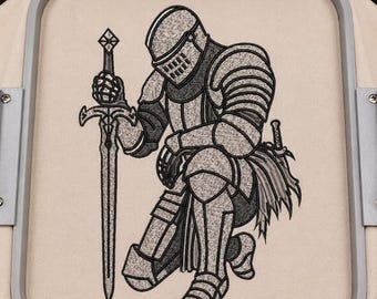 Knight Embroidery Design, Medieval Knight Machine Embroidery, Warrior Armor Digital Design, Sword and Shield Embroidery,Gothic Knight Sewing