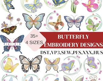 Butterfly embroidery design, Mini Butterfly Embroidery, butterfly applique, Pretty Butterfly, Baby girl embroidery file, Machine Embroidery