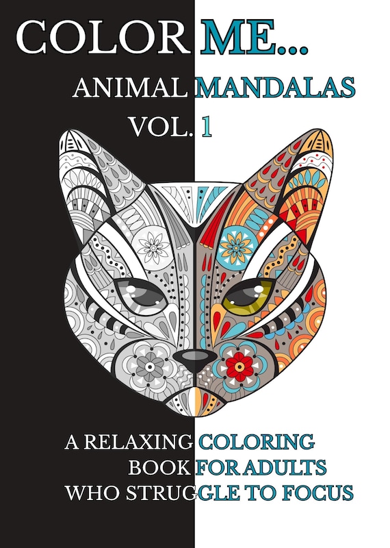 Animal Mandalas Coloring Pages: 40 Printable Designs for Relaxation (PDF Download