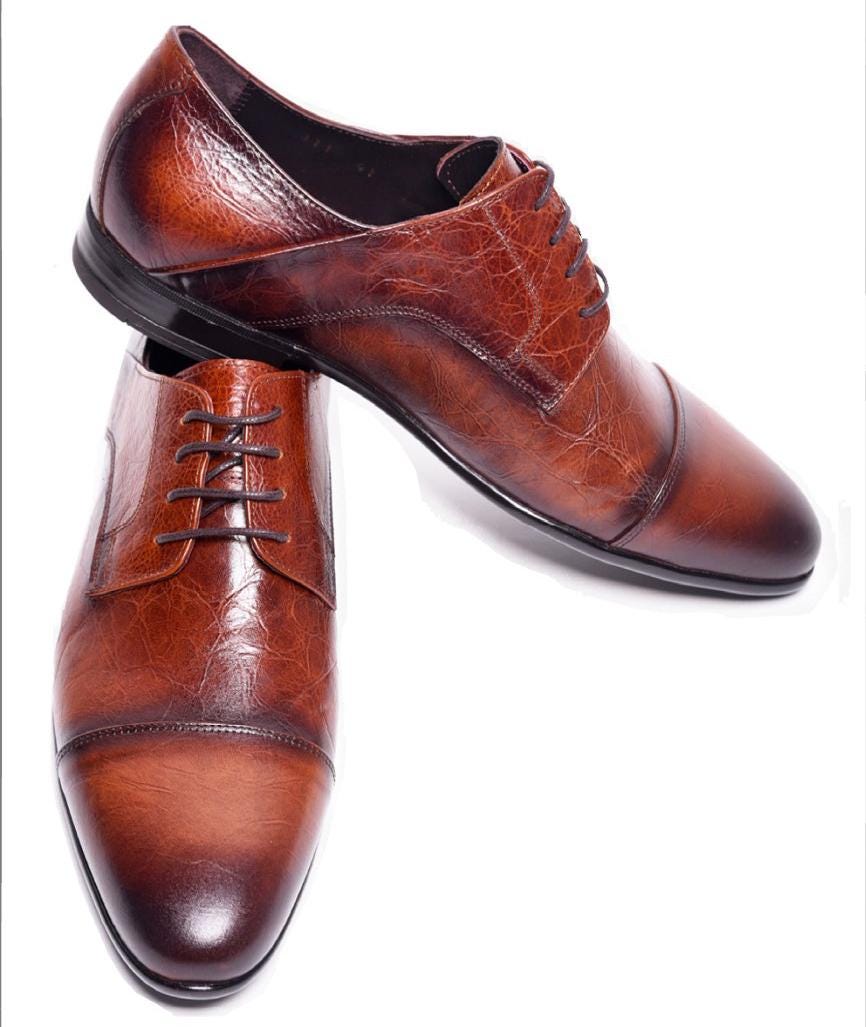 Bernini Handmade Genuine Ostrich Leather Derby Shoes Sz 12 Cognac Brown Ostrich Leather Shoes Men - Etsy main image 4
