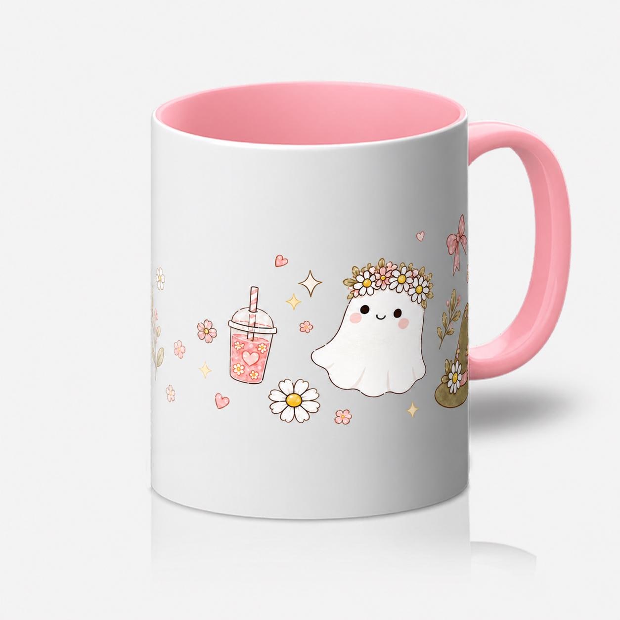 Pink Inside Halloween Ghost Mug