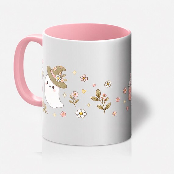 Pink Inside Halloween Ghost Mug