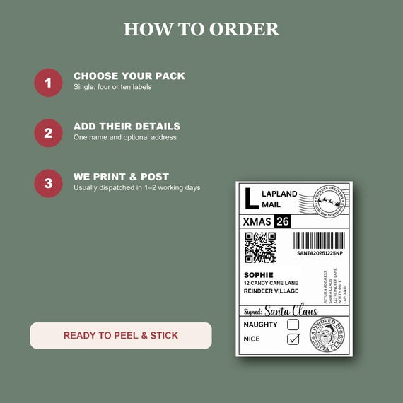 How to order personalised Christmas postage labels in three simple steps